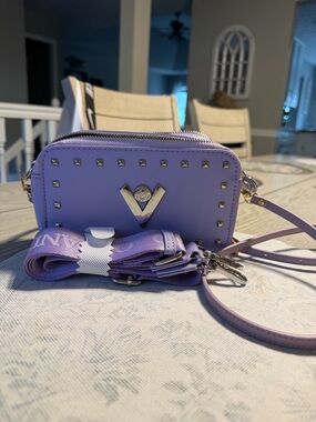 Lavender Studded Crossbody Bag - Purple